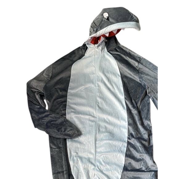 Shark Costume Adult L XL Spirit Halloween Plush One Piece Full Zip Up Jumpsuit - Picture 5 of 10
